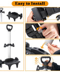Close-up and full view of Six Wheel Backpack Trolley Rolling Dolly Cart For Luggage And Travel Hand Truck easy installation process