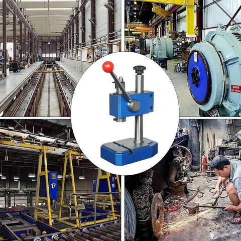 Boss Grade Manual Arbor Press Built Rock Solid For Shop Floors Providing Three Sixty Degree Rotatable Head With Adjustable Height Settings in workshop.