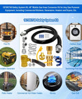 Rock Solid 48 Inch Commercial Gas Hose Connector Kit With 3/4 Quick Disconnect And Full Port Shut Off Valve For Chefs And Restaurants Featuring Reliable Restraint Cable.