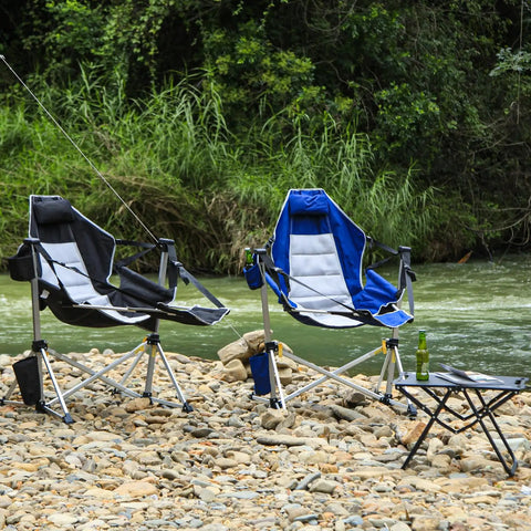 Two Pack Aluminum Hammock Chair With Footrest For Lazy Sundays Oversized Portable Folding Swing Chair By A River