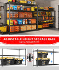 Badass Heavy Duty Adjustable Metal Wire Shelving Unit with Reinforced Carbon Steel Grid and V Brace Support for Garage or Pantry High Capacity Rack Holds 440 Pounds Per Shelf. Storage rack displays adjustable shelving with tool storage.