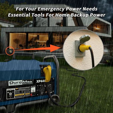 Beefy 50 Amp Generator Cord, 25Ft RV Extension Cable With 14-50P To SS2-50R, Emergency Home Power Backup, Safe Auto Transfer Switch Ready, Weatherproof Outdoor Generator Extension For Blackouts And Storms, generator to home inlet in rain