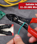 Heavy Duty 4 In 1 Electrician Pliers With Built In Wire Stripper Crimper And Cutter 7 Inch Compact Reach cutting green wire