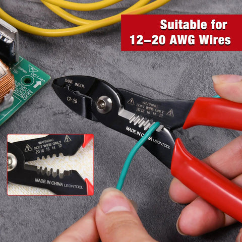 Heavy Duty 4 In 1 Electrician Pliers With Built In Wire Stripper Crimper And Cutter 7 Inch Compact Reach cutting green wire