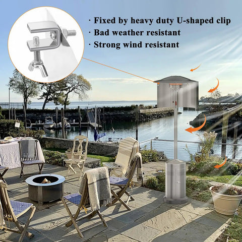 Heat Focusing Patio Heater Reflector Shield For Outdoor Heaters Energy Saving Redirects Hot Air To Extend Heating Range