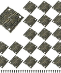 20 Piece Mini Patterned Bronze Hinges With Mounting Screws For Small Wooden Boxes External Flanged Hinge Set