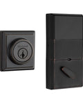 Signature Series Contemporary Smart Deadbolt With SmartKey Security and Home Connect Z Wave Enabled, Venetian Bronze Finish