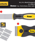 2-Piece Multi-Purpose And Mini Razor Scraper Set with 9-1/4-Inch Heavy-Duty Scraper, 4-Inch Mini Blade, 5 replacement blades