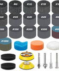 Top Shelf 331 Piece 2 Inch Wet Dry Sanding Disc Kit With 60 To 10000 Grit Assortment, featuring polishing pads and sponges.