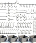 80 Piece Pegboard Hook Set With Bins And Locks For DIY Tool Organization, 13 Types Including Straight, Curved, Angled Hooks And Bins