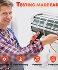 Person using All Purpose Digital Multimeter 4000 Counts Auto Range With Non Contact Voltage Meter on air conditioner