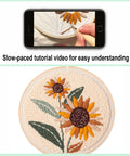 Sunflower Punch Needle Kit For Beginners - No-Fuss DIY Embroidery Starter Set With Threads, Fabric, And Tools tutorial video