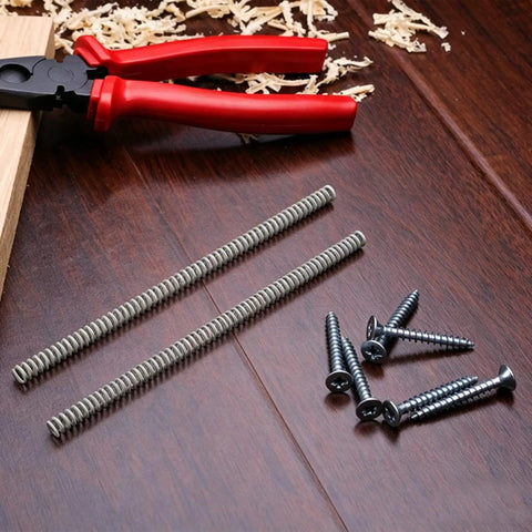 Stainless Steel Compression Springs 0.8 Mm Wire By 10 Mm Outer Diameter Assorted Kit For DIY Repairs And Household Fixes With Nickel Plating Long Lasting Extension For Auto Or Machinery Projects, springs with screws and pliers