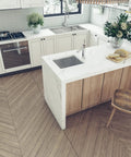 Modern kitchen design featuring an Undermount 23x18x9 Single Bowl Kitchen Sink In 18 Gauge 304 Stainless Steel With Black Finish.