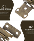 4 Pack Golden Iron Kitchen Cabinet Door Hinges With Self Closing Spring, close-up of hinge design and metal finish
