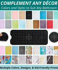 Extra Long Non Slip Bath Mat With Built Tough Suction Cups That Hold Fast On Wet Tub And Shower Floors Heavy Duty Anti Skid Safety Runner Strip In Matte Black 40X16 with various color options.