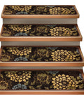 Attachable Indoor Carpet Stair Treads Set Of 15 Floral Bloom Brown 9 Inches By 36 Inches Non Slip And Easy Install For Stairs Keeps Dirt Off And Adds Cozy Style To Your Home