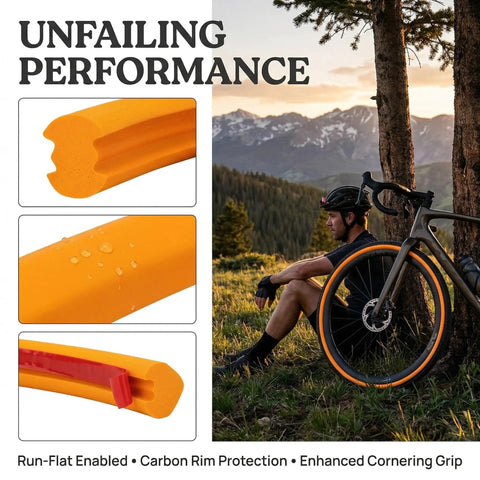 Puncture-Proof Bike Tire Inserts Run-Flat Tubeless Foam Liner For 25-32c Road Bikes That Boosts Grip And Stability Shields Rims From Impacts Sealant Resistant Keeps You Rolling Essential Cycling Performance Accessories 2.1m