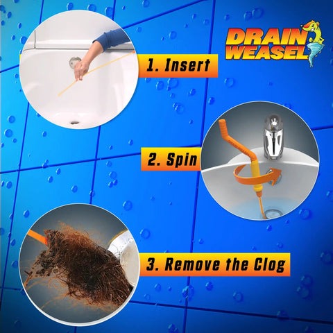 Kick Those Nagging Hair Knots To The Curb With This 18 Inch Drain Snake featuring step-by-step use for effective clog removal.