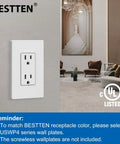 20 Pack Decor Wall Outlet Receptacles 15 Amp 125V White Non Tamper Resistant UL Listed For Residential And Commercial Use 1875W Capacity Ideal Upgrade For Renovations