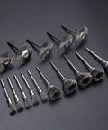 15 Piece Stainless Steel Wire Brush Kit for Dremel and Rotary Tools with pen, cup, wheel bristles on 1/8 inch mandrel displayed on table