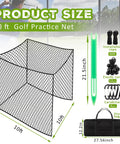 Diagram of 10 Ft Golf Practice Net For Indoor Outdoor Backyard Driving Range Vibes, includes net, tools, and storage bag.