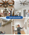 Skip The Ladder Hustle With This Extendable Smoke Detector Tester Pole Reaching High Alarms Like A Champ two users applying pole in different settings.