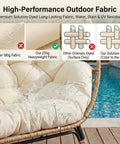 Oversized Double Egg Chair For Indoor And Outdoor Use With Thick Padded Cushions two-seater fabric comparison by pool