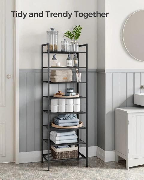 Hella Sturdy Eight Tier Vertical Metal Shoe Rack Super Compact Entryway Organizer Totally Stackable Multi Level Storage Shelf For Everyday Boots And Sneakers