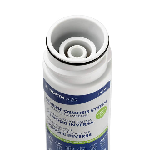 Close-up of North Star Reverse Osmosis Filter Kit With Membrane 7287514 for NSROPF4 replacement showing top view.