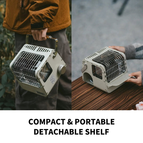 Portable 3-in-1 Butane Camping Heater With 3750 BTU Firepower, Tent Heater With Insulated Shelf And Carry Handle