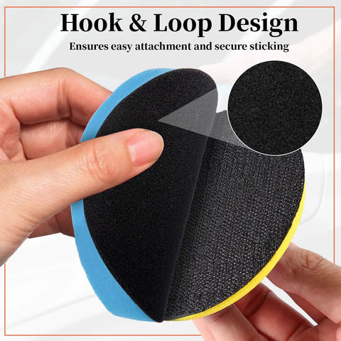 Next Level Five Inch Buffing And Polishing Cutting Pads showing hook and loop design for secure attachment and easy use.