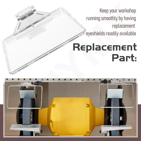 2 Pack Tough As Nails Bench Grinder Eyeshield Type 2 Safety Shield Replacement Cover For DW758 Workbench Tool with clear eye protection.