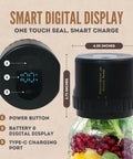 All-New 2026 Electric Mason Jar Vacuum Sealer Kit with smart digital display and Type-C charging port, dimensions 4.05x3.73 inches.