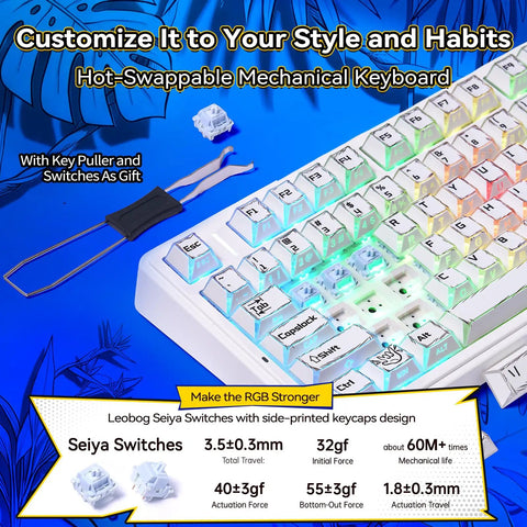 Badass Wireless Mechanical Gaming Keyboard With Dope Creamy Switches And Smooth Volume Knobs Features Tri Mode Bluetooth And Usb C Wired Connect For Gamer Desk Setup with RGB lighting and key puller.