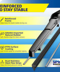 Top Tier Rear Wiper Blade 14 Inch Straight Bolt On For Honda Crv And Acura Mdx utilizing heavy duty PTFE coated rubber with reinforced frame.