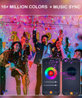 Six Pack 4 Inch Smart WiFi LED Recessed Lights RGB CW Color Changing Kit With Alexa And Google Home Compatibility, party scene.