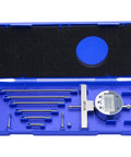 Beast Depth Micrometer Gauge Digital With 0-22 Inch Range 0.0005 Inch Precision And Four Anvils in blue protective case