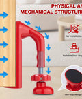 Heavy Duty Adjustable Door Stopper For Home Hotel And Travel Anti Theft Door Blocker For Women Safety Stainless Steel Body With Non Slip Rubber Base Portable Door Guard For Apartment showing red design and anti-slip base