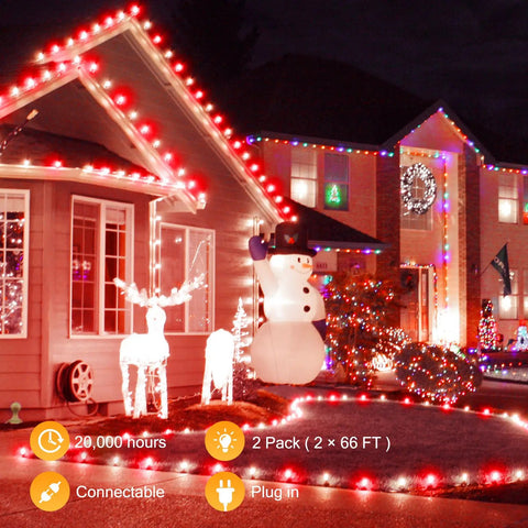 Go-To Outdoor Weatherproof String Lights With End-To-End Connectable 25 Ft String, 25 Clear C9 Bulbs, decorating house for Christmas.