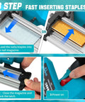 Loading nails into nail magazine for Zero Fuss 21V Cordless Nail Gun With Two 4.0Ah Batteries 18 Gauge 2 In 1 Electric Brad Nailer.