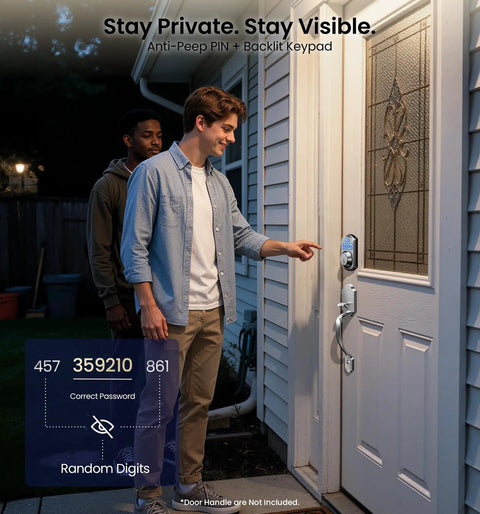 Hassle Free Keyless Entry Deadbolt With Electronic Keypad Lock In Satin Nickel Boasting 20 Unique Passcodes And Smart Auto Locking For Easy Peasy Access And Top Notch Residential Security