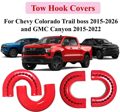 Chevy Colorado GMC Canyon Tow Hook Covers Front Hitch Cover Red Custom Fit For Trail Boss 2015 2026 And Canyon 2015 2022 in silicone