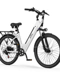 Cityone 2.0 Electric Bike For Adults Who Wanna Cruise 65 Mile Range, 28 MPH Top Speed, 1200W Peak Motor, 26 Inch Ebike in white