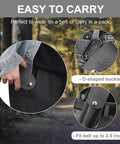 Go To Bushcraft Hand Auger Wrench For Easy Wood Drilling By KOSIBATE attached to belt in leather case with D-shaped buckle.