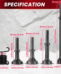 Five Piece Smoothing Air Hammer Bits Kit With 10mm Shank For Pneumatic Tools, showing sizes and specifications.