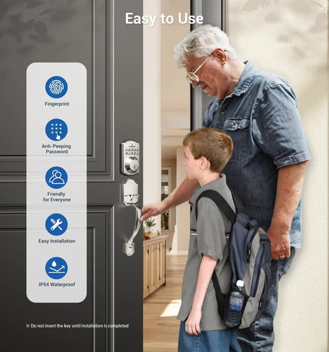 Smooth Keyless Entry Into The House Daily Without Breaking A Sweat Thanks To This Biometric Fingerprint Deadbolt Lock Featuring A Robust Nickel Handle Set For Lightning Fast Pin Code Access And Zero Headaches Down The Road