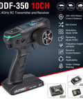 DDF-350 10 Channel RC Transmitter With P10F Receiver And HD Color Screen 350m Range Light Effects Remote Controller overview