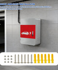 Heavy Duty Tesla Charger Enclosure Lock Box Featuring Rugged Wall Mount Security with installation hardware and wall mount.