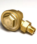 122A Thermostatic Radiator Trap Type A Angled 1/2 Inch Size For Steam Heating Systems, brass valve with sturdy construction.